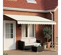 Ziaphsol Store banne rétractable électrique crème 4 x 3 m, Toile pergola en Polyester et Aluminium, LED, capteur météo, Protection extérieur pour terrasse Balcon Jardin Patio