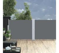 Ziaphsol Store latéral extensible 140 x 1200 cm anthracite brise-vue résistant aux UV et à l'eau pour terrasse, balcon, jardin, acier revêtu par pulvérisation