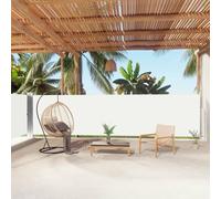 Ziaphsol Store latéral, extensible, crème, 160 x 1000 cm, brise-vue double face pour jardin, terrasse, protection contre le vent et le soleil avec fonction automatique