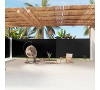 Ziaphsol Store latéral, extensible, noir, 200 x 1200 cm, protection contre le vent robuste, pour jardin, terrasse et balcon, store brise-vue d'extérieur imperméable avec protection UV