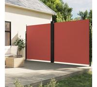 Ziaphsol Store latéral extensible rouge terre cuite 200 x 600 cm, imperméable, résistant aux UV, brise-vue pour terrasse, jardin, balcon, cadre en acier robuste