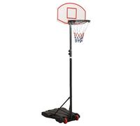Ziaphsol Support de basket-ball blanc réglable en hauteur 216-250 cm en polyéthylène, anneau en acier avec filet en nylon résistant aux intempéries, planche de 71 x 45 cm, pied avec roulettes pour