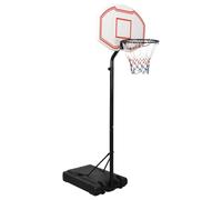 Ziaphsol Support de basket-ball blanc réglable en hauteur de 237 à 307 cm en polyéthylène avec anneau en acier, filet en nylon résistant aux intempéries, planche, pied et roues pour entraînement en