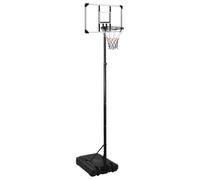Ziaphsol Support de basket-ball réglable en polycarbonate transparent 280 à 350 cm avec roulettes socle pour extérieur, intérieur, jardin, entraînement, panier à lancer filet