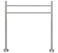 Ziaphsol Support de boîte aux lettres en acier inoxydable pour deux boîtes aux lettres 120 x 100 cm, résistant aux intempéries, avec accessoires de montage, autonome pour montage au sol et