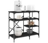 Ziaphsol Support de Boulanger Noir 90x40x84 cm en Bois d'ingénierie et métal pour Rangement Cuisine Organiseur comptoir avec Pieds réglables