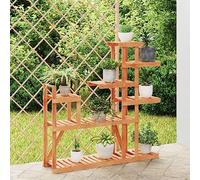 Ziaphsol Support de fleurs en bois de sapin massif - 110 x 25 x 111 cm - Support pour plantes et fleurs - Charge maximale de 10 kg par niveau - Pour balcon, terrasse, salon et jardin d'hiver