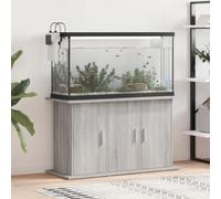 Ziaphsol Support pour aquarium gris Sonoma en bois 101 x 41 x 58 cm Armoire d'aquarium avec 6 compartiments et portes pour bassin à poissons Armoire de terrarium comme support stable avec espace de