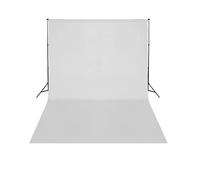 Ziaphsol Système de fond télescopique avec fond en coton blanc 3 x 5 m, 2 trépieds jusqu'à 2,1 m, barres transversales réglables, mallette de transport pour photographie et vidéo