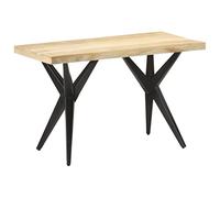 Ziaphsol Table à Manger en Bois de manguier Massif 120x60 cm avec Structure en Acier Robuste pour Cuisine Salle à Manger séjour Famille Convive Espace Convivial