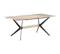 Ziaphsol Table à Manger en Bois de manguier Massif 180x90 cm Style Industriel pour Salle à Manger Salon Cuisine Espace Repas Robuste