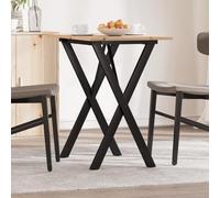 Ziaphsol Table à Manger en Bois de pin Massif avec Cadre en Acier Robuste 80x50x75 cm idéale pour Cuisine Salle à Manger Salon séjour Famille Convive