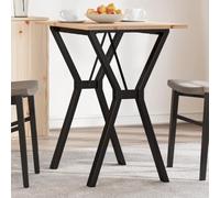 Ziaphsol Table à Manger en Bois de pin Massif et Cadre en Acier Y 80x50x75 cm Meuble Robuste pour Cuisine Salle Salon séjour Famille Convive Espace