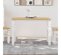 Ziaphsol Table à Manger en Bois Massif Blanc Corona 112x60x75 cm, Meuble de Cuisine Salle à Manger avec Plateau Robuste, idéal pour Repas Convivial, Salon ou Studio
