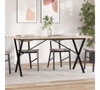 Ziaphsol Table à Manger en Bois pin Massif et Acier avec Cadre en X Dimensions 160x80x75,5 cm Meuble Robuste pour Salle à Manger Cuisine Salon séjour Famille Convive Espace