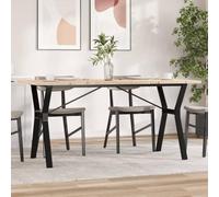 Ziaphsol Table à Manger en Bois pin Massif et Cadre en Acier 160x80x75,5 cm pour Salle à Manger Cuisine Salon séjour Meuble Robuste et Stable pour Famille Convive Espace convivialité