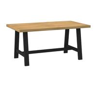 Ziaphsol Table à manger Noain avec pieds en forme de A, 160 x 90 x 75 cm, en bois de pin massif naturel et noir, robuste, pour salle à manger et cuisine, table durable, parfaite pour les dîners de
