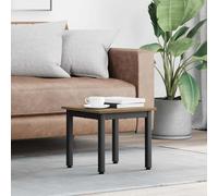 Ziaphsol Table basse artisanale en chêne 40 x 40 x 36 cm Table d'appoint moderne avec cadre en métal solide pour salon, étagère flexible, espace de rangement, design peu encombrant