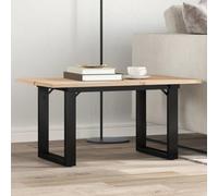 Ziaphsol Table basse avec cadre en O 80 x 50 x 40 cm, bois de pin massif non traité et acier revêtu par pulvérisation, table de salon robuste pour l'élégance, meuble durable avec une touche rustique.