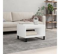 Ziaphsol Table Basse Blanche 60x50x40 cm en Bois d'ingénierie avec Pieds en Fer, idéale pour Salon, terrasse ou Patio, offrant Un Espace de Rangement Pratique et Une Surface Robuste pour Vos Objets