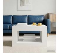 Ziaphsol Table Basse Blanche compacte pour Salon ou Bureau, Design élégant et Robuste, Facile à Assembler, idéale pour espaces intimes, détente, Repas ou Relaxation, adaptée à Divers décors
