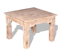 Ziaphsol Table Basse en Bois d'acacia Massif 60x60x45 cm Finition Blanche brossée Meuble Salon Robuste Design Naturel pour Salon, terrasse ou Patio
