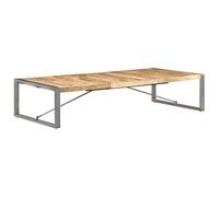 Ziaphsol Table Basse en Bois de manguier Brut 180x90x40 cm, Meuble Industriel Solide avec Pieds en Acier pour Salon, terrasse ou Patio, Design Unique et Durable