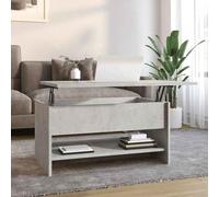 Ziaphsol Table Basse en Bois d'ingénierie Gris béton 80x50x40 cm avec Espace de Rangement Moderne pour Salon, terrasse ou Patio, Design réglable pour écrire, Lire ou Boire