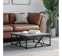 Ziaphsol Table Basse en Bois d'ingénierie Gris Sonoma 70x70x30 cm avec Cadre métallique Robuste pour Salon, terrasse ou Patio, idéale pour détente, Repas ou Relaxation