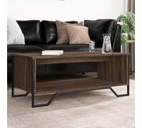 Ziaphsol Table Basse en Bois d'ingénierie Marron 100x51x40 cm Robuste avec Grand Espace de Rangement idéale pour Salon, Chambre ou terrasse, Facile à Nettoyer et multifonctionnelle