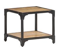 Ziaphsol Table Basse en Bois Massif de manguier Brut 40x40x36 cm avec Cadre en Fer Robuste pour Salon, Bureau ou Chambre à Coucher, idéale pour Organiser Vos espaces de détente ou de Repas