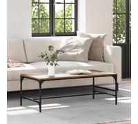 Ziaphsol Table basse en bois vieilli 100 x 50 x 35 cm Table d'appoint moderne pour salon avec étagère de rangement et fonction de rangement, durable, stable, idéale pour une vie détendue