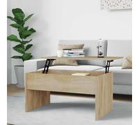 Ziaphsol Table basse en chêne Sonoma, 80 x 50,5 x 41,5 cm, hauteur réglable, avec espace de rangement, moderne, pour salon, table à manger, bureau d'ordinateur