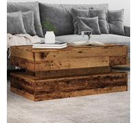 Ziaphsol Table Basse en Vieux Bois avec lumières LED RVB 90x50x40 cm pour Salon, Meuble Moderne avec éclairage Ajustable, Design Polyvalent pour Espace de Vie intérieur ou extérieur