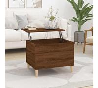 Ziaphsol Table basse marron aspect chêne 60 x 44,5 x 45 cm en bois réglable en hauteur avec espace de rangement pour salon Table d'appoint moderne