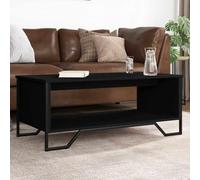 Ziaphsol Table Basse Noire 100x51x40 cm en Bois d'ingénierie avec Grande Surface de Rangement et Design Stable, idéale pour Salon, Chambre ou Espace extérieur, Facile à Nettoyer et multifonctionnelle