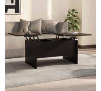 Ziaphsol Table Basse Noire 80x50x42,5 cm en Bois d'ingénierie avec Espace de Rangement Moderne pour Salon, Design réglable, idéal pour détente, Lecture ou Repas