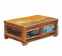 Ziaphsol Table Basse Vintage en Bois recy vec Espace de Rangement Solide, Style Antique, Dimensions 85 x 50 x 35 cm, Fabrication Artisanale, idéale pour Salon, terrasse ou Patio