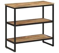 Ziaphsol Table console 70 x 35 x 70 cm, bois massif de mangue, table de couloir avec structure en fer, table d'appoint pour salon, entrée robuste, armoire