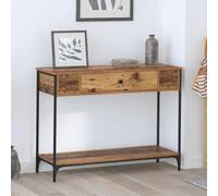 Ziaphsol Table console aspect bois vieilli 100 x 34,5 x 75 cm Table d'appoint rustique avec espace de rangement pour salon, entrée, style maison de campagne