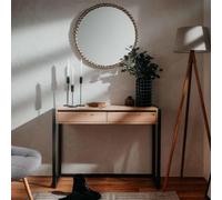 Ziaphsol Table Console Denver 44 en chêne Artisanal et Gris Anthracite avec Deux tiroirs, Meuble d'entrée Industriel, Support de Rangement pour Salon, Chambre ou Couloir
