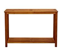 Ziaphsol Table Console en Bois d'acacia Massif 110x40x75 cm pour Jardin terrasse Balcon Patio mobilier extérieur avec étagère inférieure