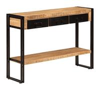 Ziaphsol Table Console en Bois de manguier Massif 110x30x76 cm Style Industriel avec tiroirs étagère Support Salon Chambre entrée Bureau