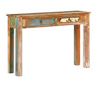Ziaphsol Table Console en Bois Massif de récupération 110x30x75 cm avec tiroirs et Support Mural idéale pour Salon, entrée ou Bureau, Meuble Basse Vintage et Moderne, Rangement Pratique