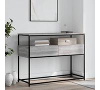 Ziaphsol Table Console Sonoma Gris 100x40x75 cm Bois d'ingénierie métal Stable Rangement Industriel Moderne pour entrée Salon Couloir