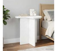 Ziaphsol Table d'appoint avec espace de rangement, blanc, Ø 39 x 38 cm, matériau en bois pour chambre à coucher, salon, design moderne, durable, facile à nettoyer, polyvalent, idéale pour les petits
