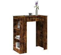 Ziaphsol Table de bar avec étagère en chêne fumé 95 x 47 x 103,5 cm, matériau en bois robuste, table mange-debout polyvalente pour cuisine et salle à manger, espace de rangement pratique pour