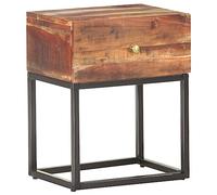 Ziaphsol Table de chevet, 40 x 30 x 50 cm, en bois d'acacia brut robuste, avec tiroir, design industriel, structure en fer stable, table d'appoint polyvalente pour chambre à coucher