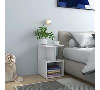 Ziaphsol Table de chevet blanc brillant, 35 x 35 x 55 cm, avec compartiments ouverts pour un accès facile, parfaite comme table d'appoint pratique dans la chambre à coucher