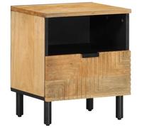 Ziaphsol Table de chevet en bois de manguier massif, marron, 40 x 33 x 46 cm, table d'appoint polyvalente pour chambre à coucher et salon